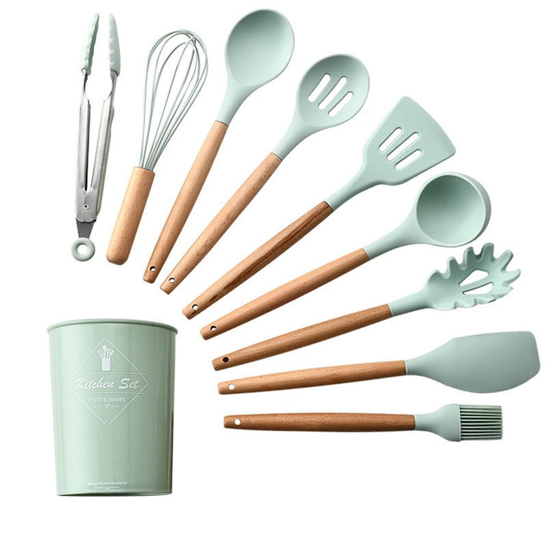 Kit de Utensílios Cozinha em Silicone - 12pcs